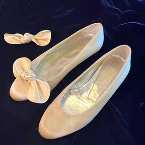 Maraolo Champagne Satin Flats